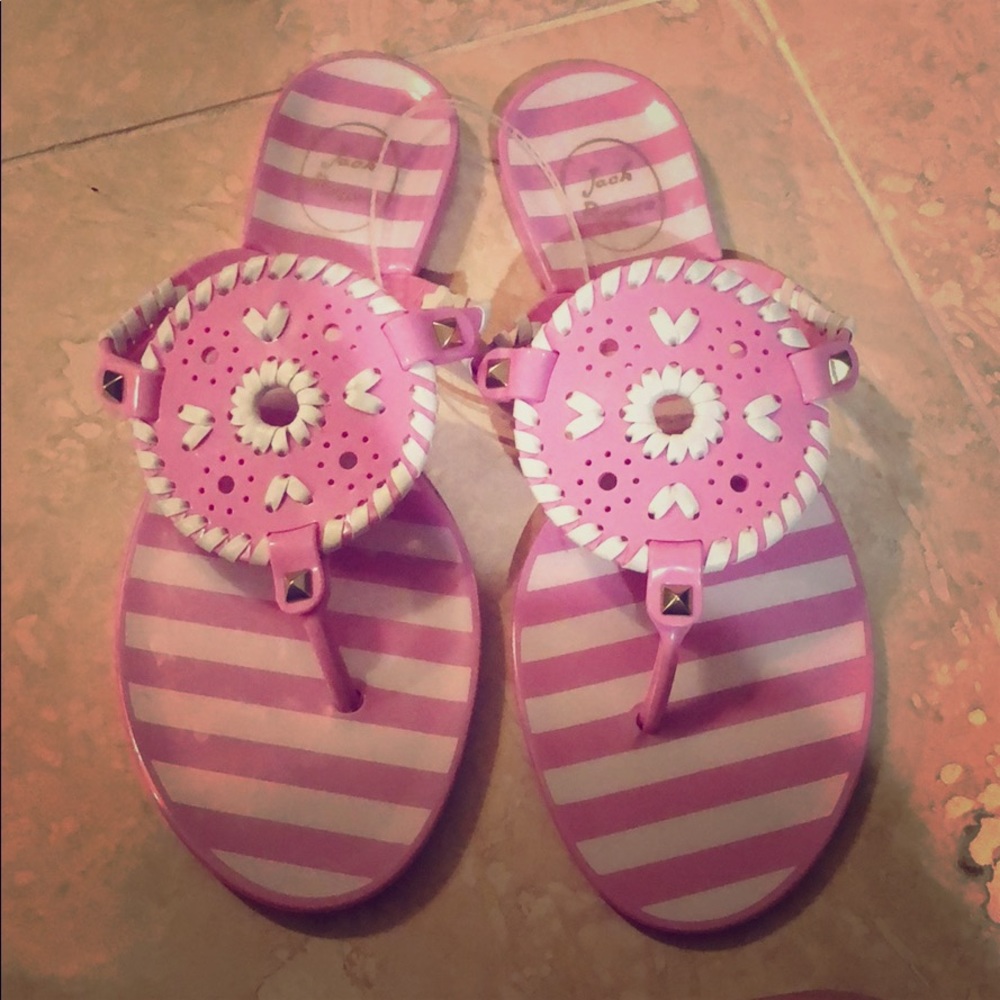 Jack Rogers Jelly candy stripe medallion sandal